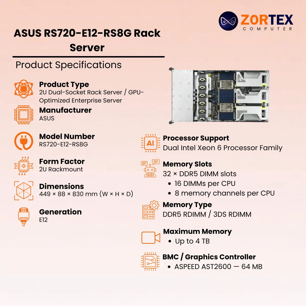 ASUS RS720-E12-RS8G Rack Server