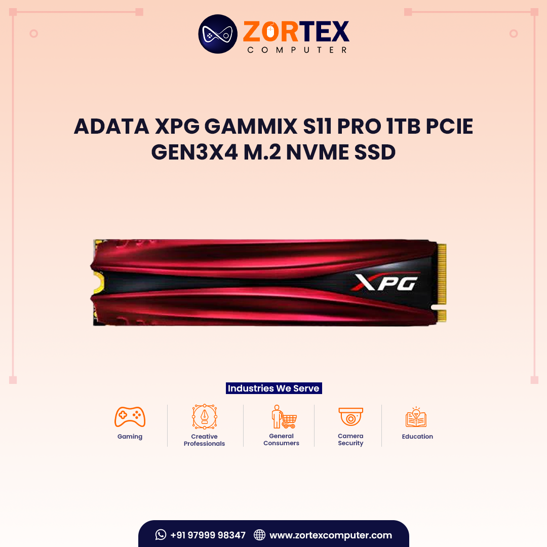 ADATA XPG GAMMIX S11 Pro 1TB PCIe Gen3x4 M.2 NVME SSD