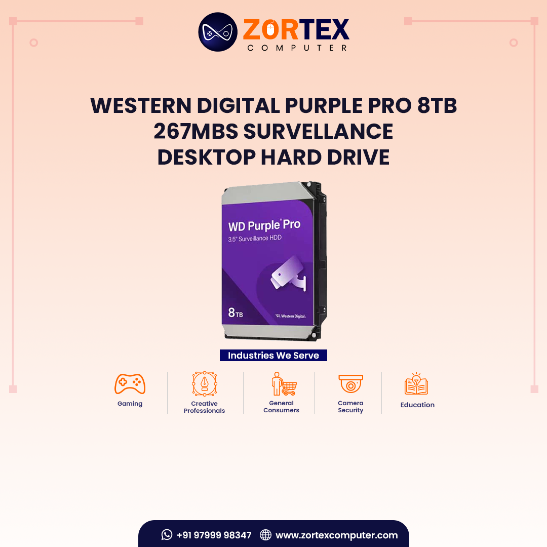 Western Digital PURPLE PRO 8TB 267MBs Survellance Desktop Hard Drive