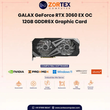 GALAX GeForce RTX 3060 EX White (1-Click OC) 12GB GDDR6X 192-bit Graphic Card 36NOL7MD2OWW