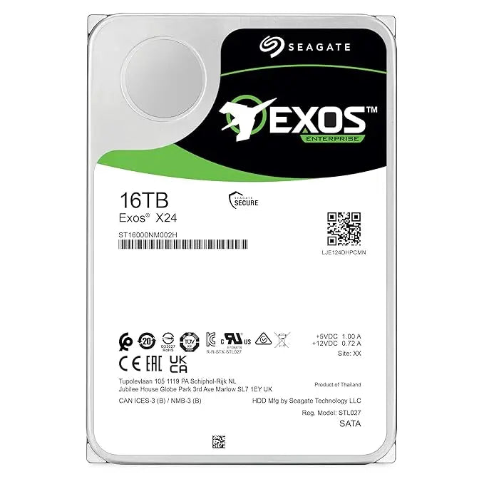Seagate Exos X24 ST16000NM002H 16TB 3.5-Inch Enterprise SATA Hard Drive