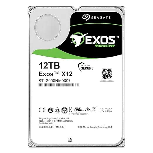 Seagate Exos X24 ST12000NM007H 12TB 3.5-Inch Enterprise SAS Hard Drive