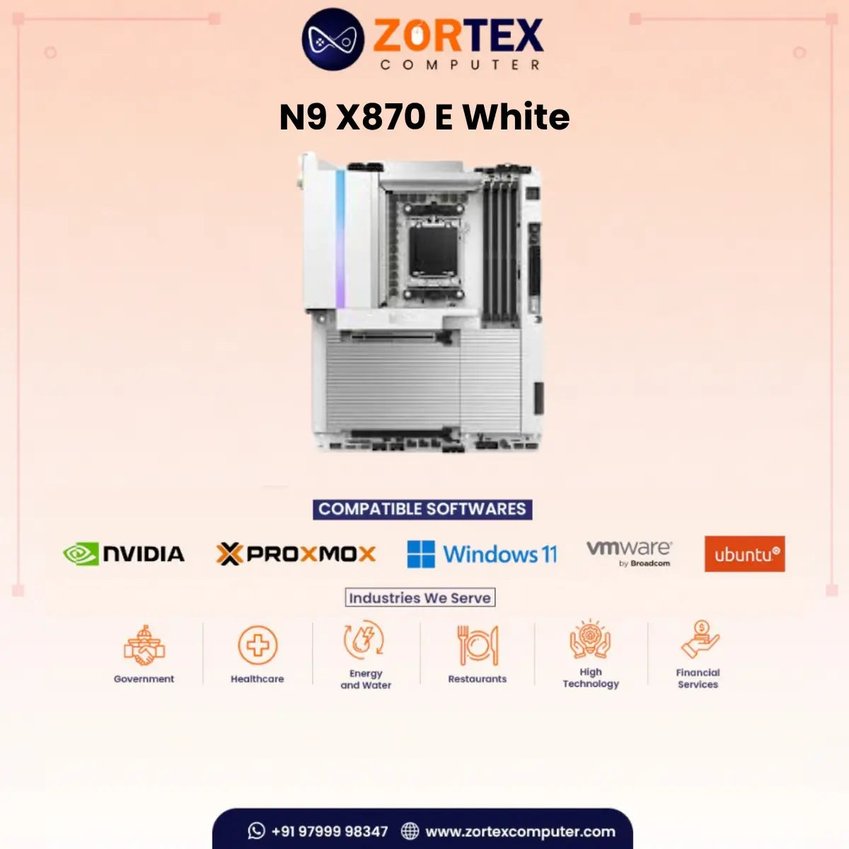 NZXT N9 X870E White Motherboard