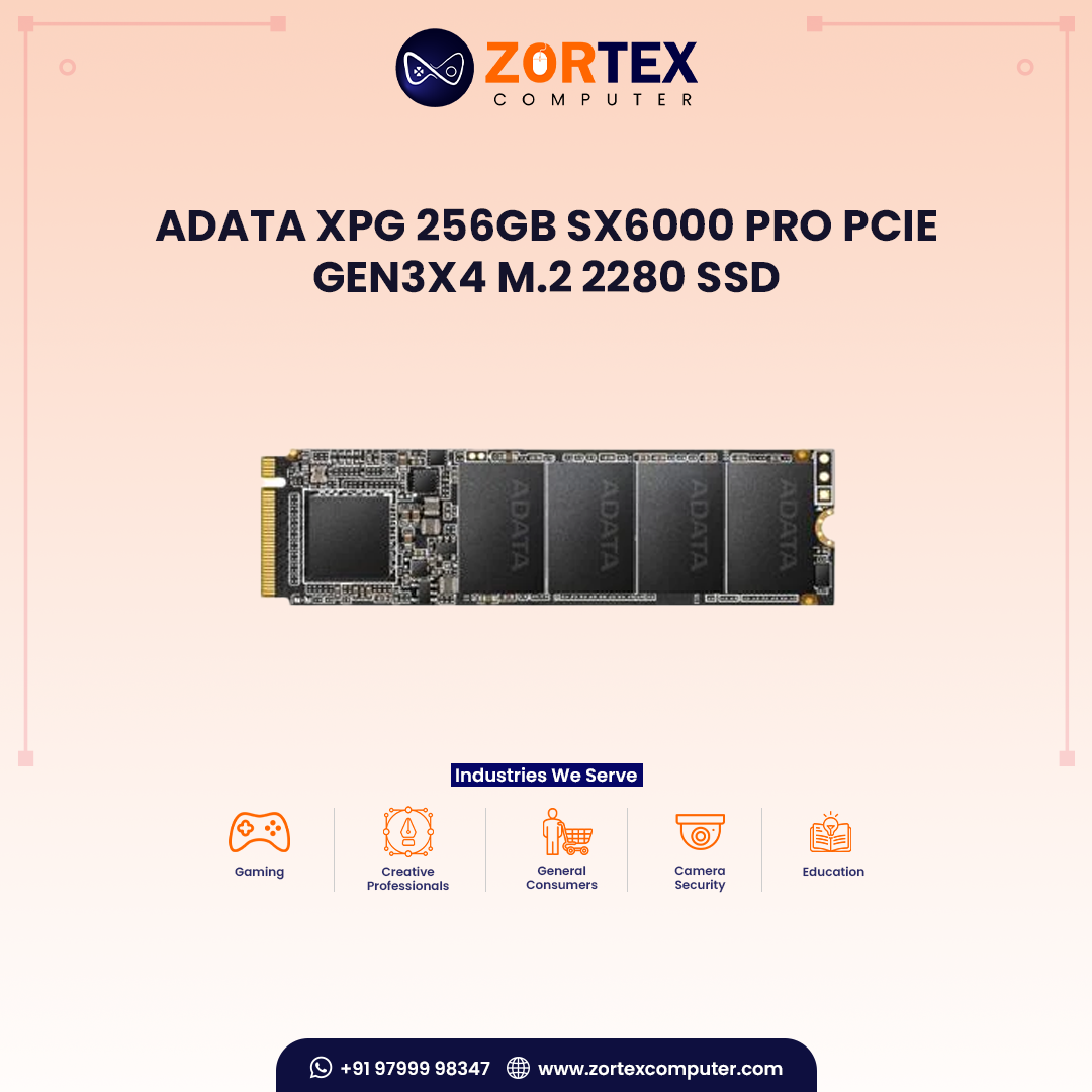 ADATA XPG 256GB SX6000 Pro PCIe Gen3x4 M.2 2280 SSD