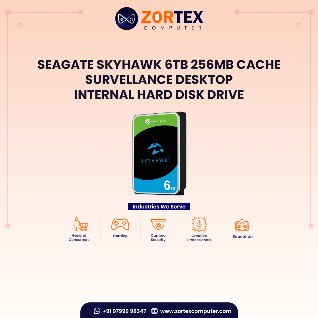 Seagate Skyhawk 6TB 256mb cache Survellance Desktop Internal Hard Disk Drive