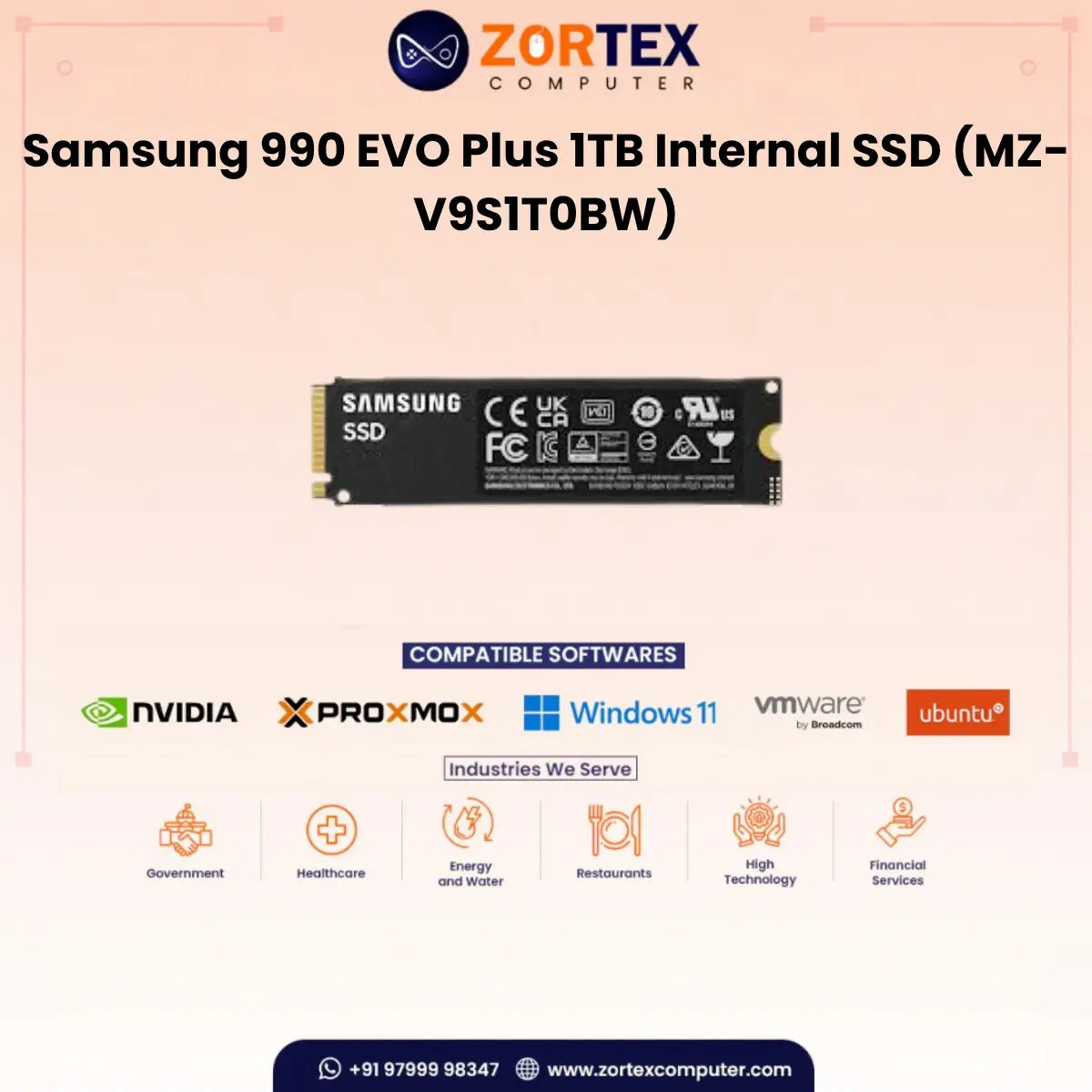 Samsung 990 EVO Plus 1TB Internal SSD (MZ-V9S1T0BW)