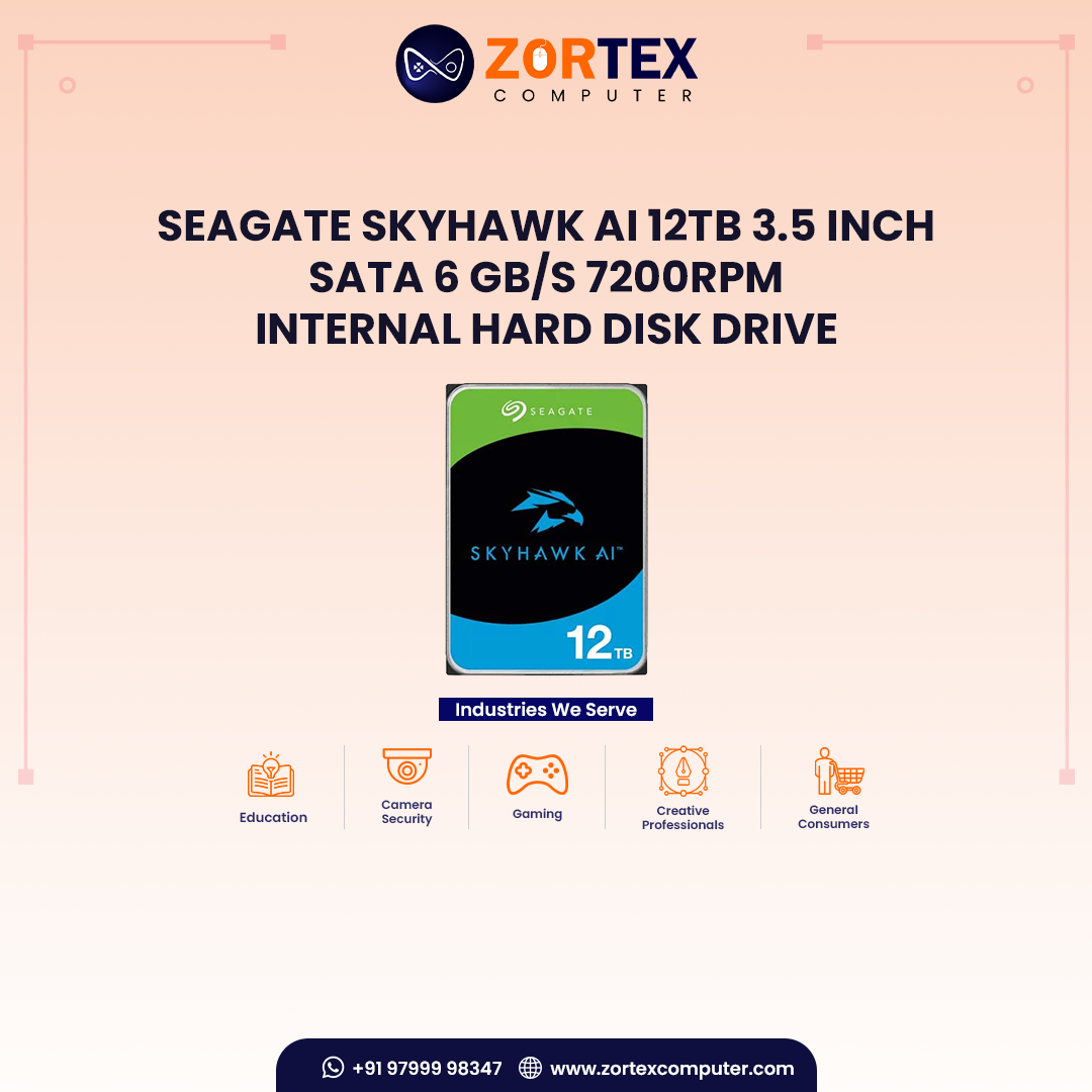 Seagate Skyhawk AI 12TB 3.5 inch SATA 6 Gb/s 7200RPM Internal Hard Disk Drive