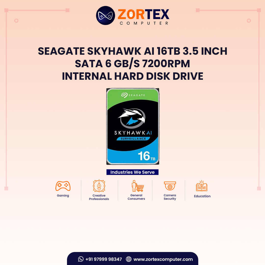 Seagate Skyhawk AI 16TB 3.5 inch SATA 6 Gb/s 7200RPM Internal Hard Disk Drive