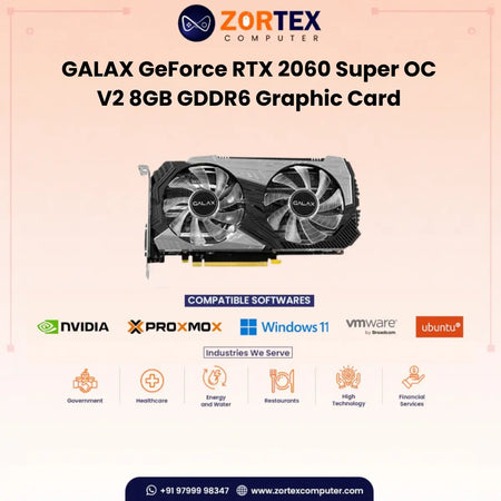 GALAX GeForce RTX 2060 Super (1-Click OC) V2 8GB GDDR6 256-bit Graphic Card 26ISL6HP68LD
