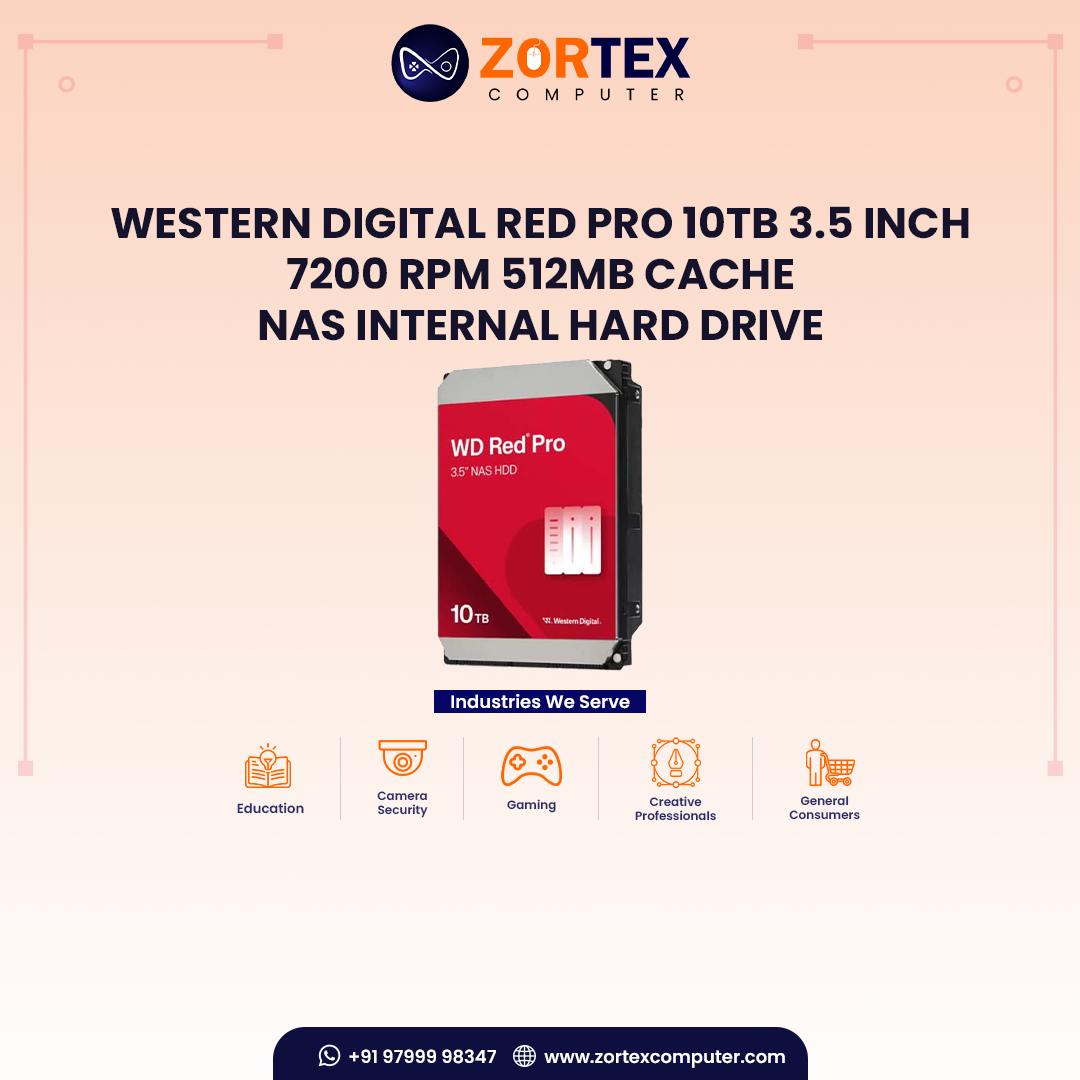 Western Digital Red Pro 10TB 3.5 inch 7200 RPM 512MB Cache NAS Internal Hard Drive