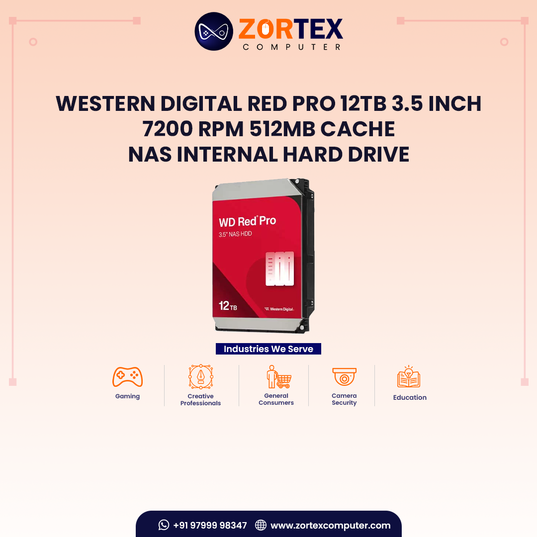 Western Digital Red Pro 12TB 3.5 inch 7200 RPM 512MB Cache NAS Internal Hard Drive