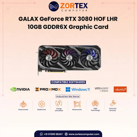 GALAX GeForce RTX 3080 HOF (LHR) 10GB GDDR6X Graphic Card 38NWM3MD3BJJ