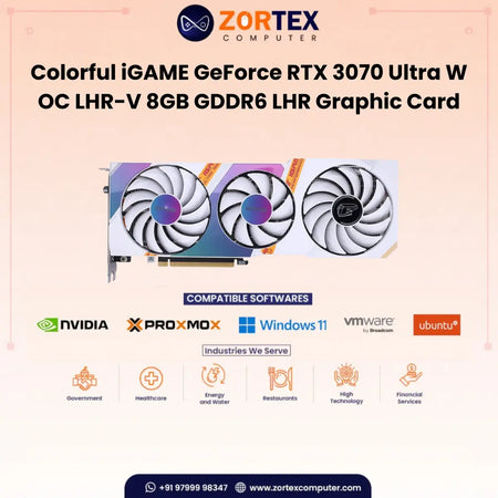 COLORFUL IGAME GEFORCE RTX 3070 ULTRA W OC LHR-V 8GB GDDR6 LHR GAMING GRAPHICS CARD