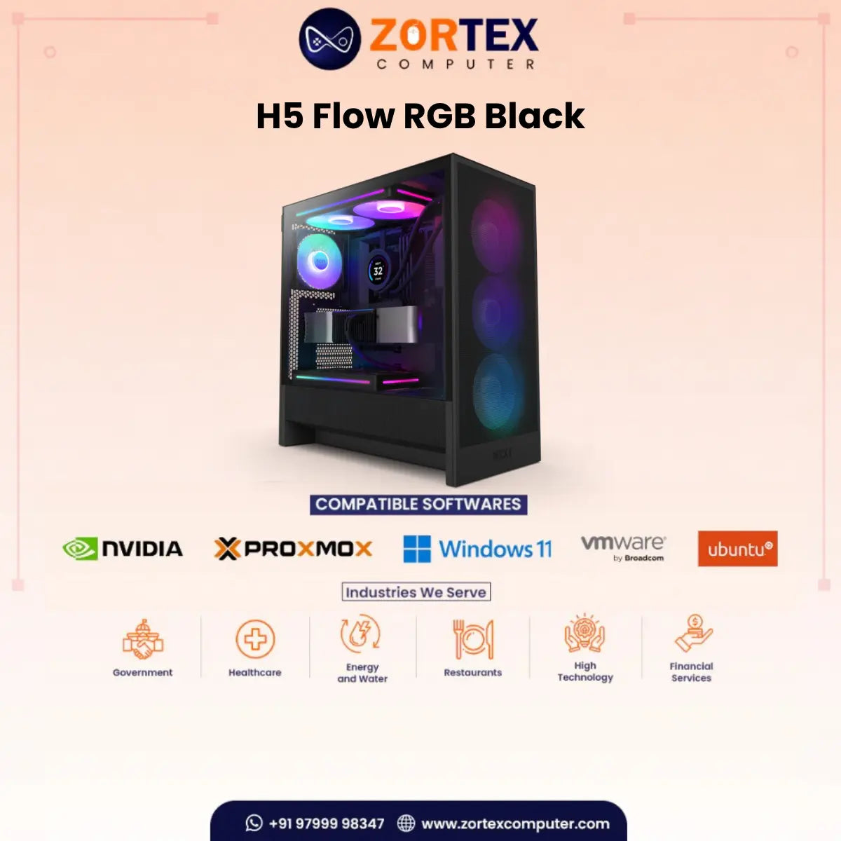 NZXT H5 Flow RGB Black PC Case