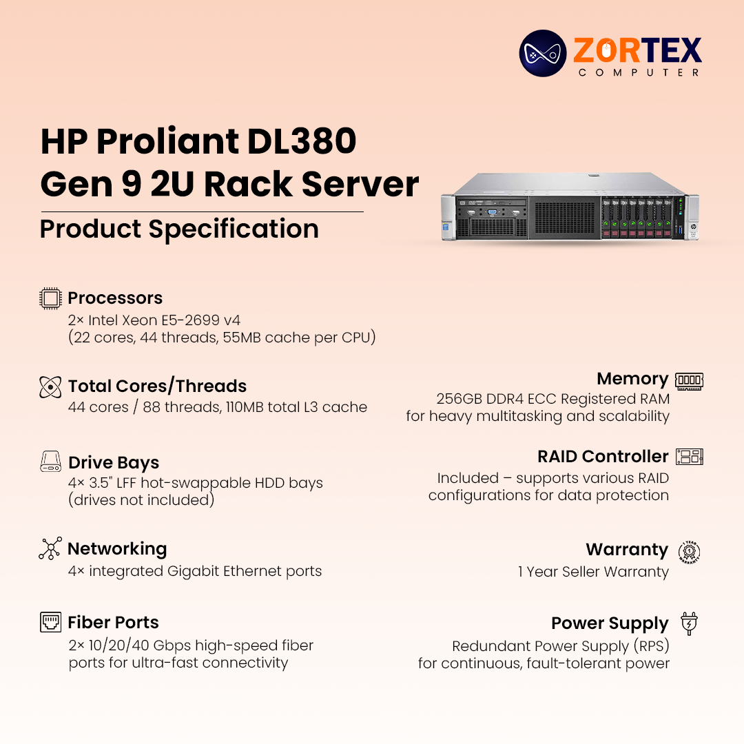 HP ProLiant DL380 Gen 9  2U Rack server