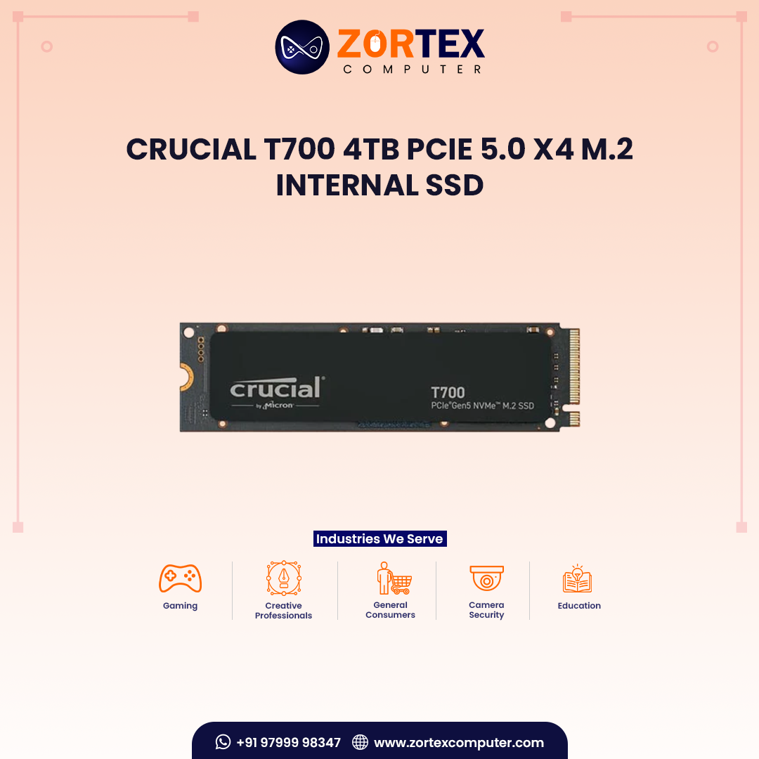 Crucial T700 4TB PCIe 5.0 x4 M.2 Internal SSD