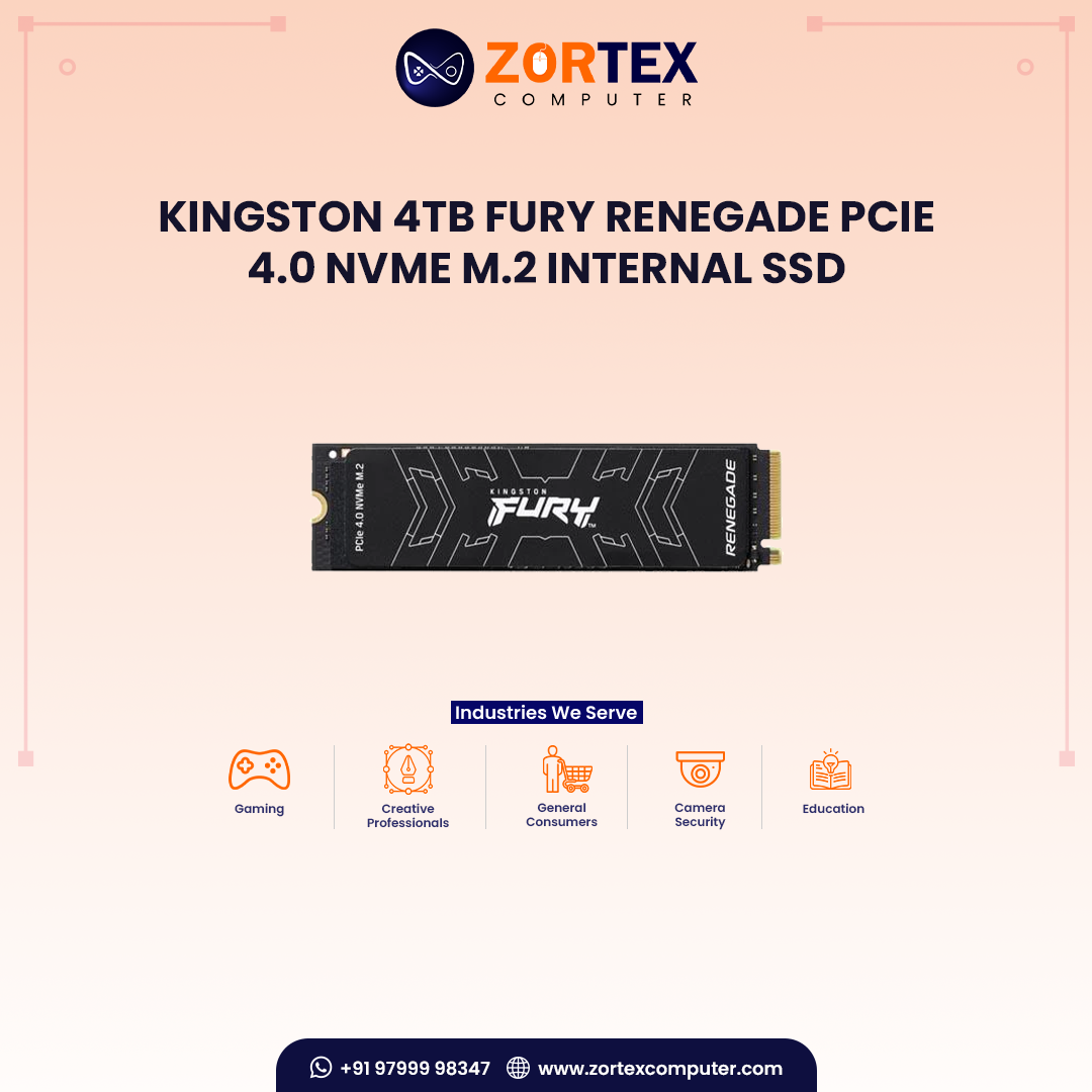 Kingston 4TB FURY Renegade PCIe 4.0 NVMe M.2 Internal SSD