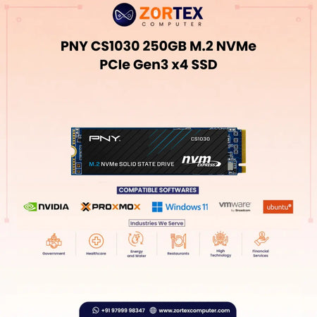 PNY CS1030 250GB M.2 NVMe PCIe Gen3 x4 SSD