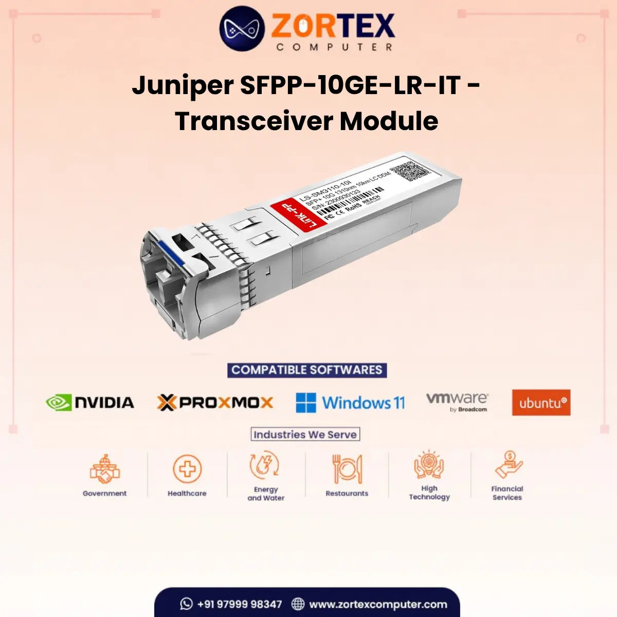 Juniper SFPP-10GE-LR-IT - Transceiver Module