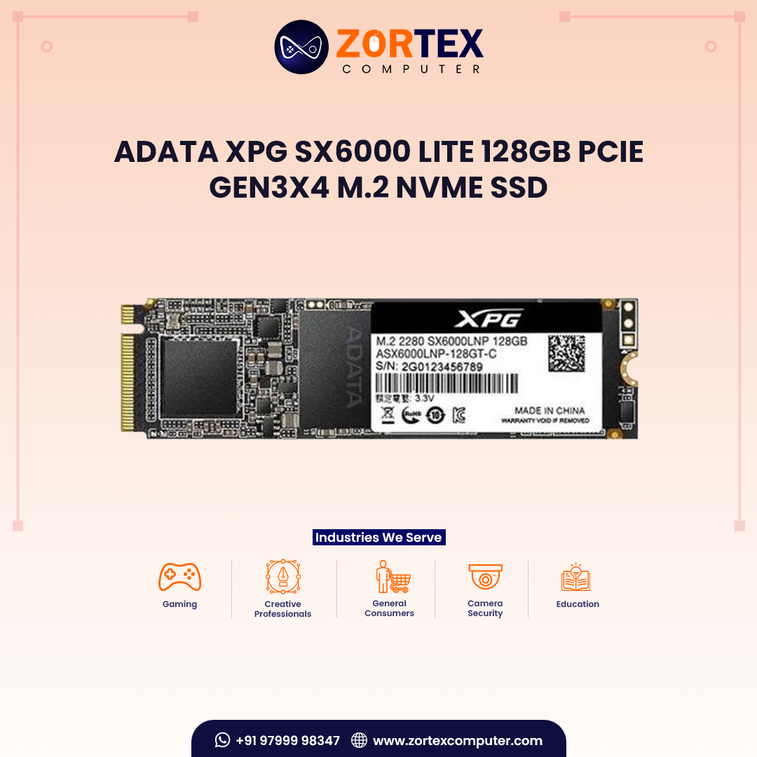 ADATA XPG SX6000 Lite 128GB PCIe Gen3x4 M.2 NVMe SSD
