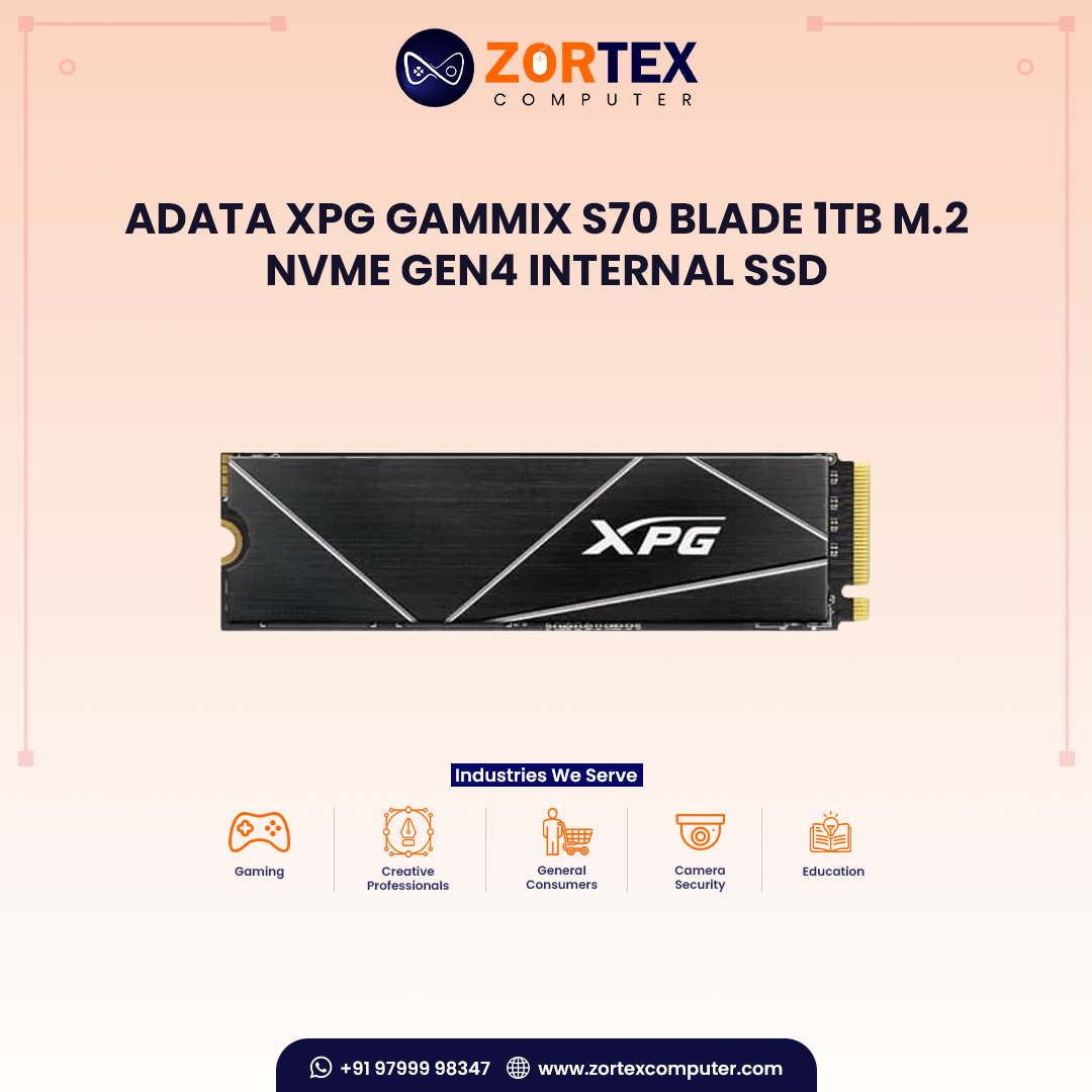 Adata XPG Gammix S70 Blade 1TB M.2 NVMe Gen4 Internal SSD