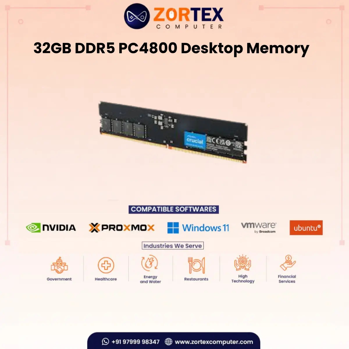 ZION Gold 32GB DDR5 4800MHz Desktop RAM