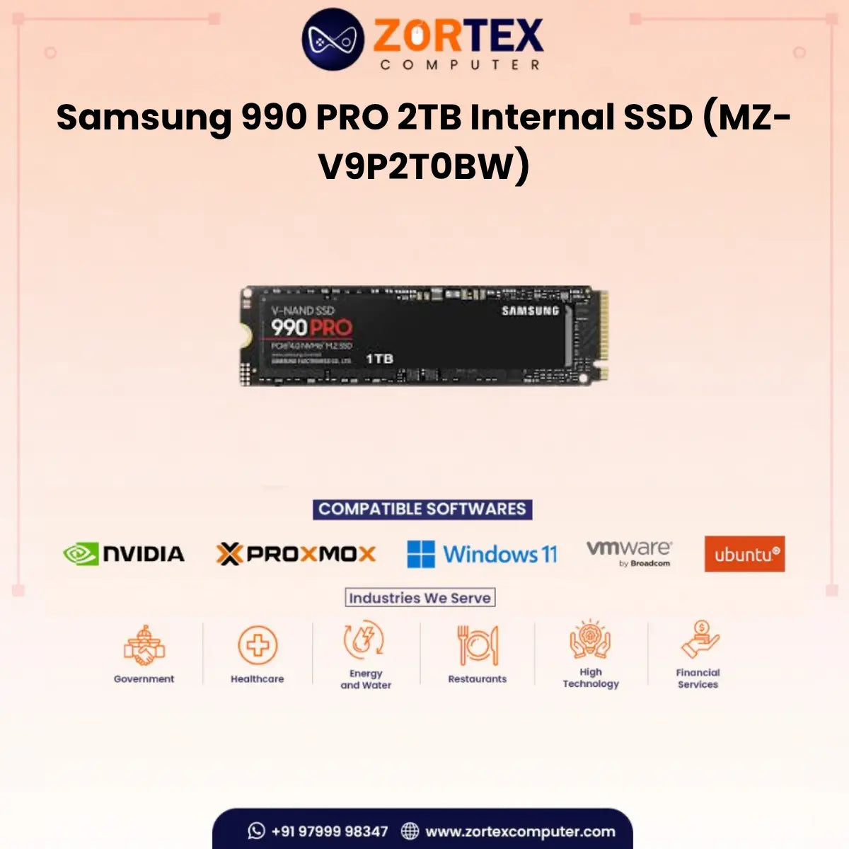 Samsung 990 PRO 2TB Internal SSD (MZ-V9P2T0BW)