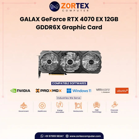GALAX GeForce RTX 4070 EX Gamer 12GB GDDR6X Graphic Card 47NOM7MD7JEG
