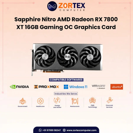 Sapphire Nitro  AMD Radeon RX 7800 XT 16GB Gaming OC Graphics Card 11330-01-20G