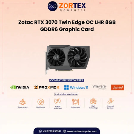 Zotac Gaming GEFORCE RTX 3070 TWIN EDGE OC LHR 8GB GDDR6 256-BIT Gaming GRAPHICS CARD ZT-A30700H-10PLHR