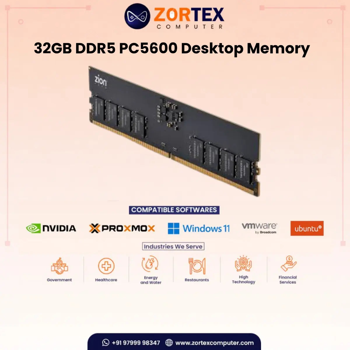 ZION Gold 32GB DDR5 5600MHz Desktop RAM