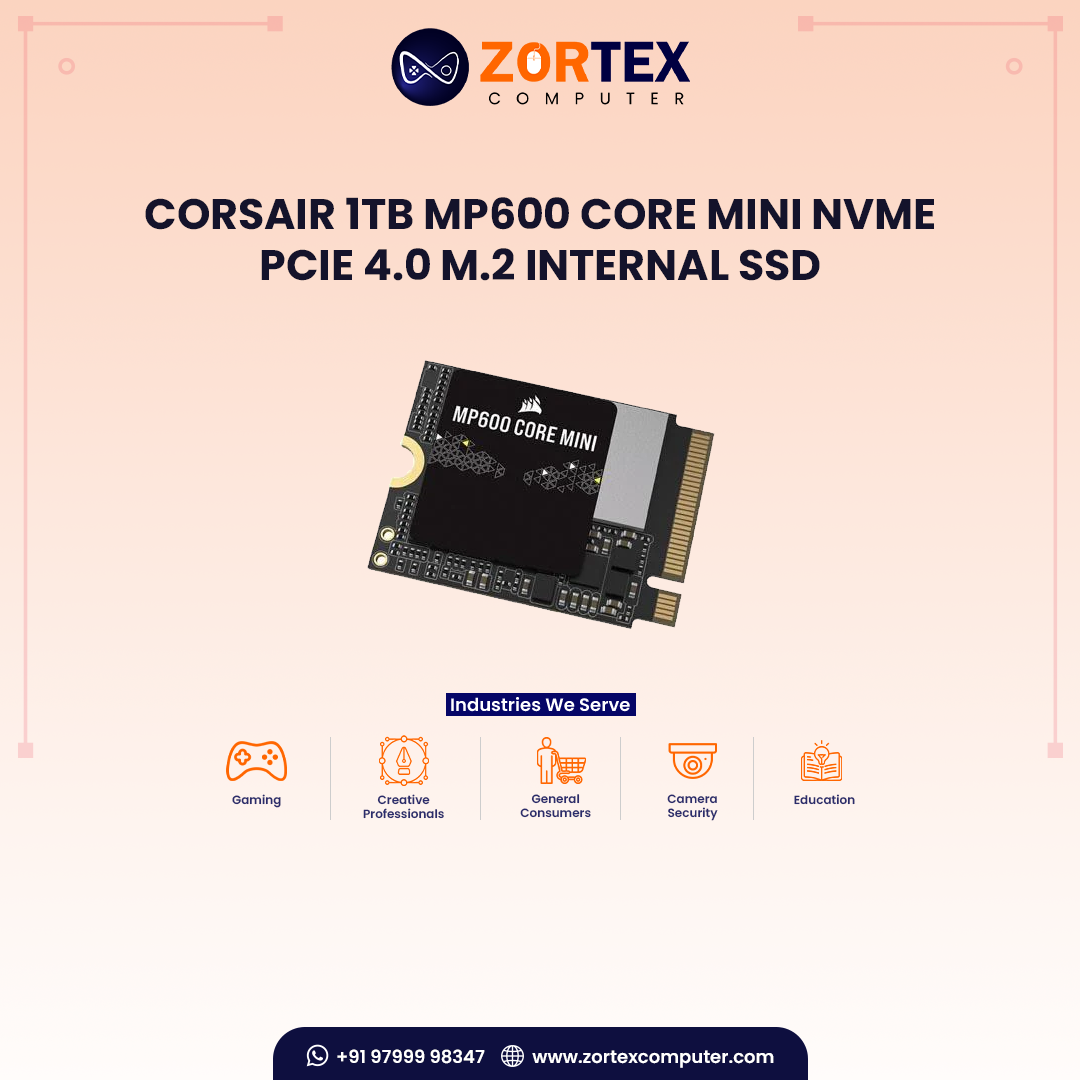 Corsair 1TB MP600 CORE MINI NVMe PCIe 4.0 M.2 Internal SSD