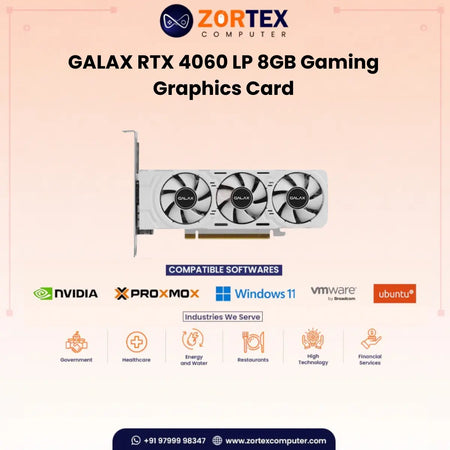 Galax RTX 4060 LP White 8GB Gaming Graphics Card 46NSL8MN9HLP