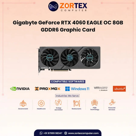 GIGABYTE GEFORCE RTX 4060 EAGLE OC 8GB GDDR6 Graphic Card GV-N4060EAGLE OC-8GD