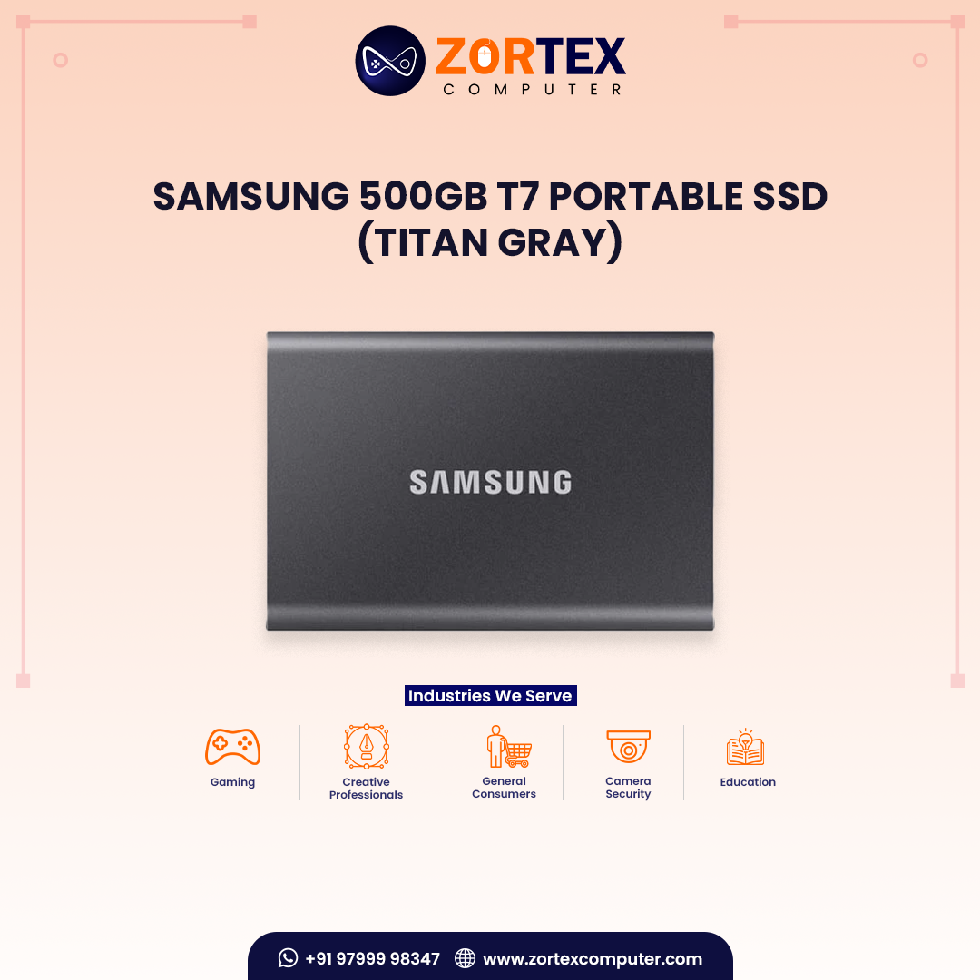 Samsung 500GB T7 Portable SSD (Titan Gray)