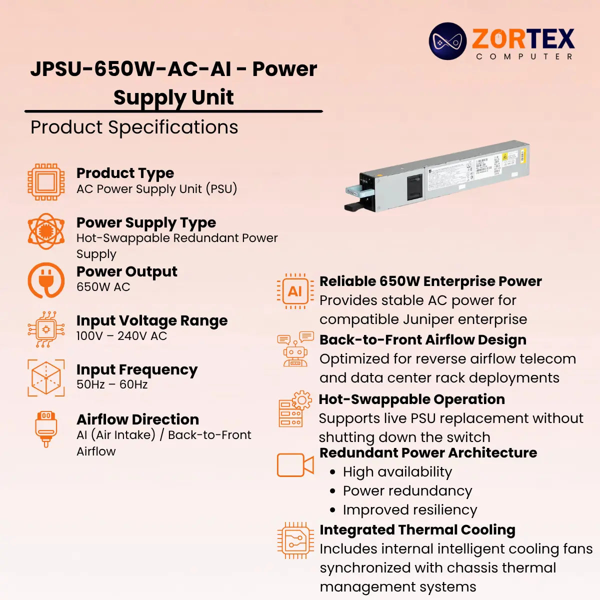 JPSU-650W-AC-AI - Power Supply Unit