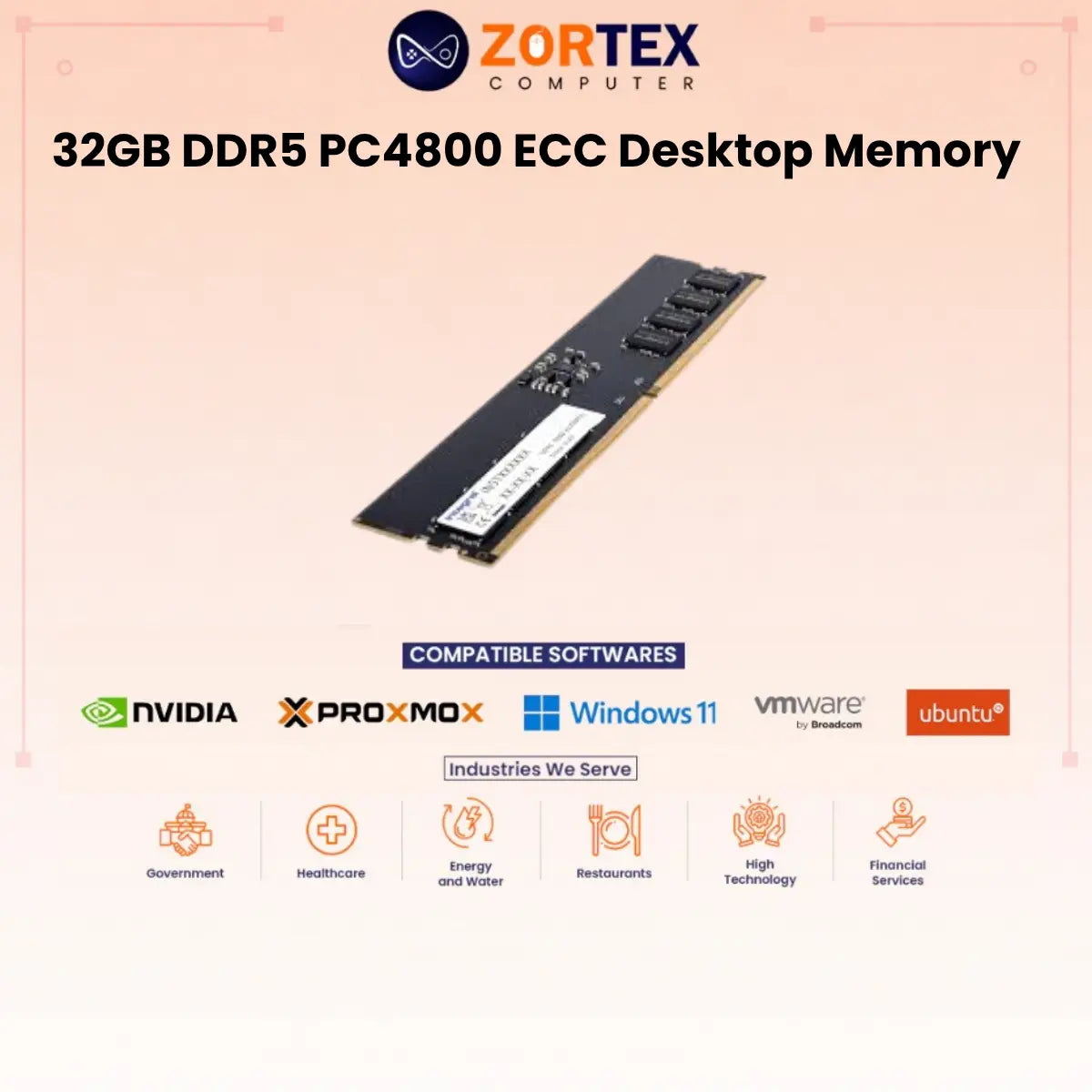 ZION Gold 32GB DDR5 5600MHz Registered Desktop RAM