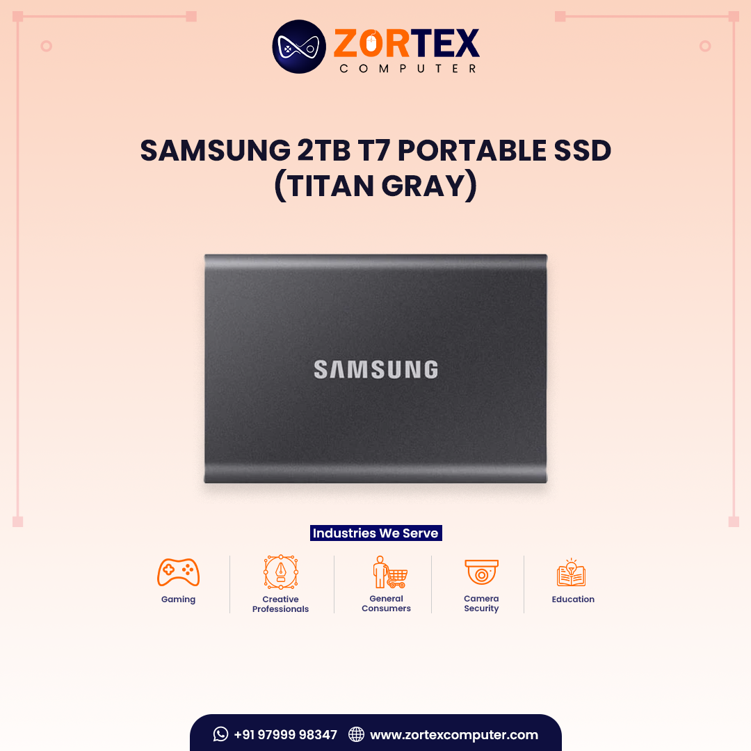 Samsung 2TB T7 Portable SSD (Titan Gray)