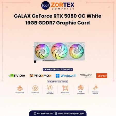 GALAX GeForce RTX 5080 1-Click OC White 16GB GDDR7 Graphic card 58NZN6MDBCWH