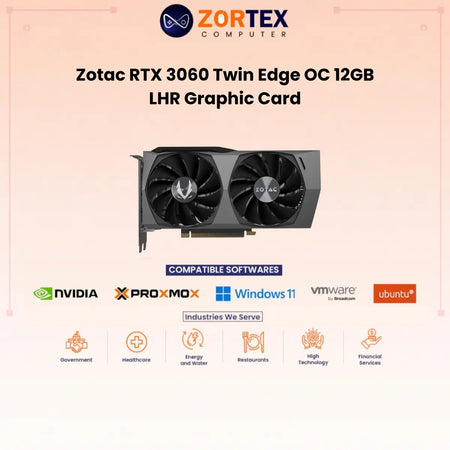 ZOTAC GAMING GeForce RTX 3060 Twin Edge OC 12GB LHR GDDR6 Graphic Card ZT-A30600H-10M