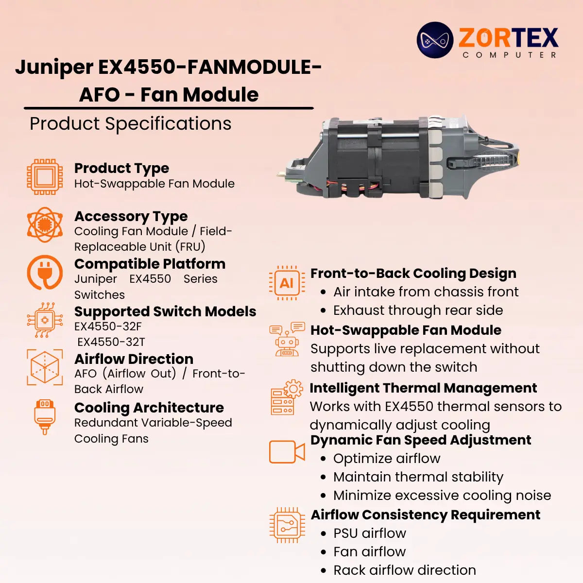 Juniper EX4550-FANMODULE-AFO - Fan Module