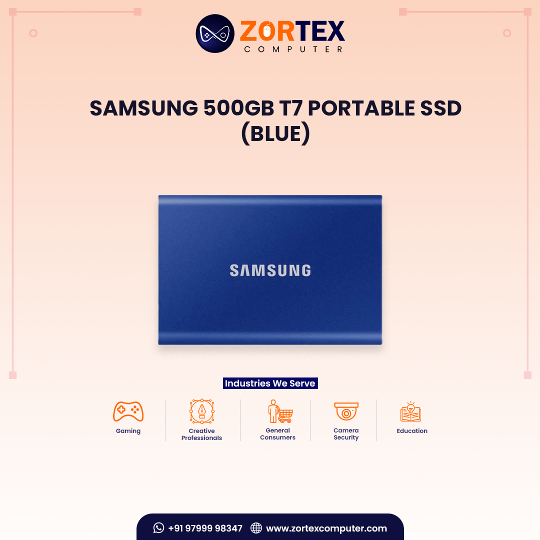 Samsung 500GB T7 Portable SSD (Blue)