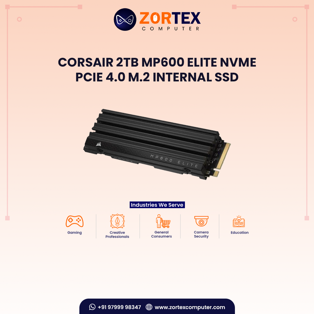 Corsair 2TB MP600 ELITE NVMe PCIe 4.0 M.2 Internal SSD