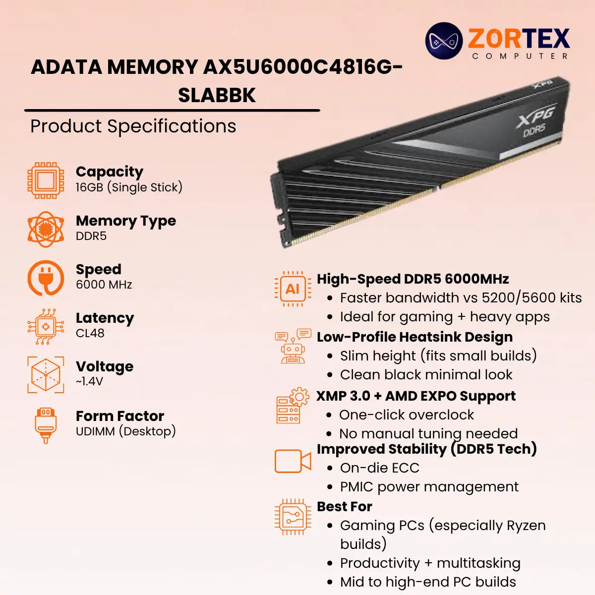 ADATA MEMORY AX5U6000C4816G-SLABBK