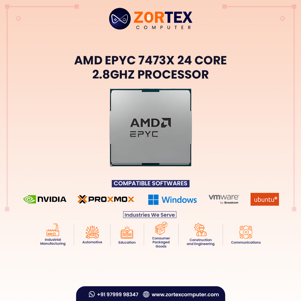 AMD EPYC 7473X 24 Core, 2.8GHz Processor