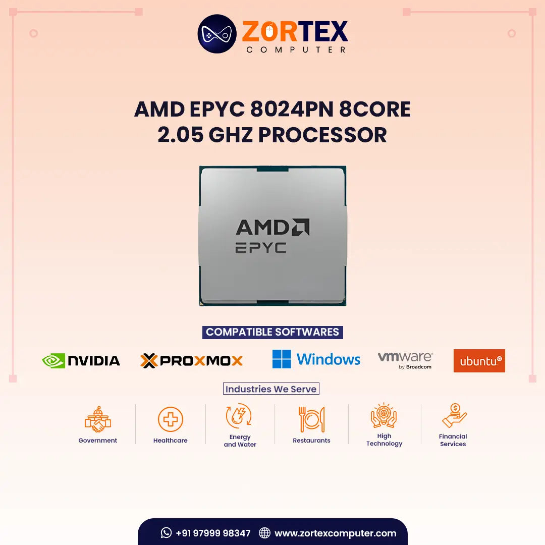 Amd Pn AMD EPYC 8024PN 8 Core 2.05GHz Server Processor