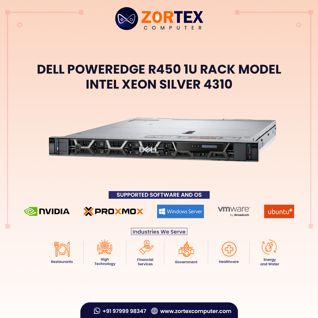 Dell PowerEdge R450 1U Rack Model - Intel Xeon Silver 4310