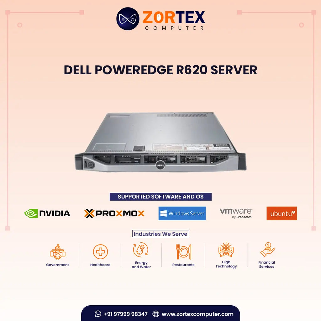 620 Server Refurbished Dell PowerEdge R620 1U Rack Server India