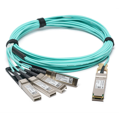 10443 - Extreme Compatible 10 Metre 100G QSFP28 to 4x25G SFP28 Breakout Active Optical Cable
