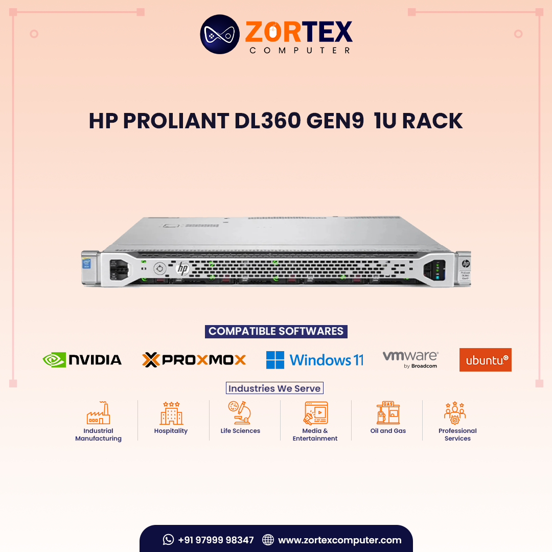 Rent HP ProLiant DL360 Gen 9  1U Rack Server
